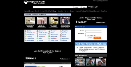 Myspace Earth Day Page